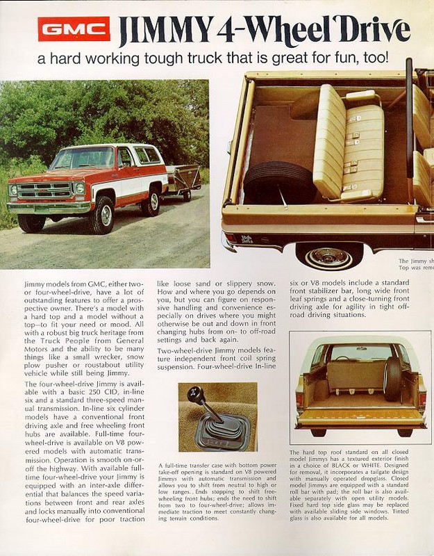 1975 GMC Jimmy Brochure Page 1